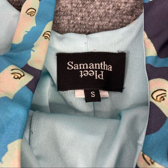 Samantha Pleet Tabernacle One Piece Swimsuit Blue Face Cutouts Size S - Picture 3 of 7